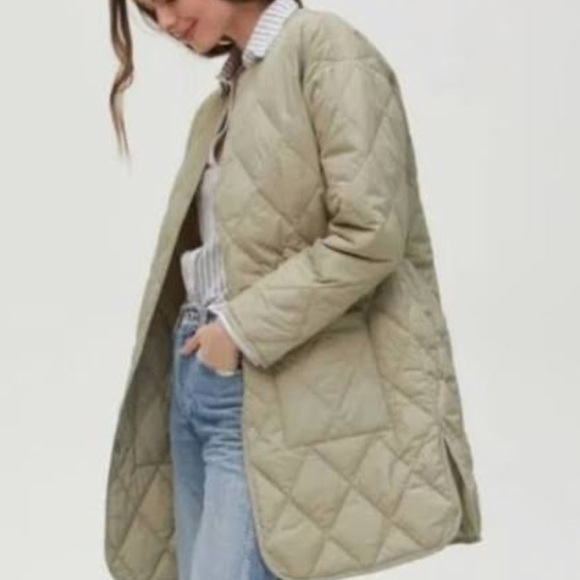 Michael Stars Jackets & Blazers - Michael Stars Sonnet Snap Front Quilted Coat. Light Olive. NWT. 1X